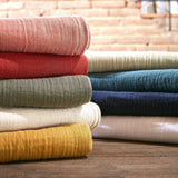 Drap housse GAÏA — Vert eucalyptus (160x200cm)