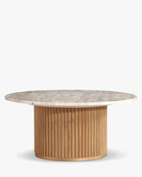 Table basse Oviedo - travertin naturel - vue 2