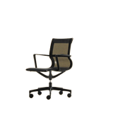 Chaise de bureau Moma dossier bas et accoudoirs — Noir