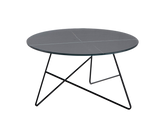 Table basse Ermione en verre-marbre 65cm — Noir