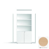 Armoire ABA - 3 étagères mobiles et 1 fixe, 1 serrure — Structure blanc (BL), portes chêne naturel (RR)
