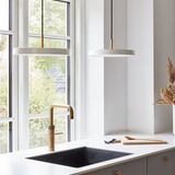 Suspension Asteria - brass — Pearl white