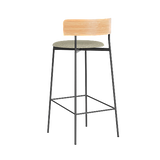 Tabouret haut Friday en métal et bois — Noir