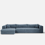 Canapé d'angle Bellechasse — Velours strié Denim