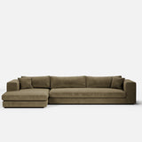 Canapé d'angle Bellechasse — Velours strié Earth