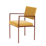 Fauteuil de diner Cube - Velvet Line — Copper & Lemon with piping