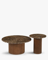 Table basse Oviedo - marbre et chêne noyer