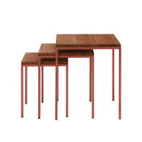 Tables basses Cube Triple Set — Walnut stain & Copper