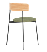 Chaise de diner Friday sans accoudoirs métal noir — Cube light green 55