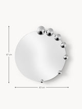 Miroir mural rond Polaris, argenté