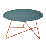 Table basse Ermione Bicolor — Bleu Zircone & Orange