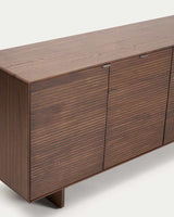 Buffet NORLEN — 4 portes et 2 tiroirs en placage de noyer 194,5 x 78 cm