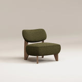 Fauteuil Nicolo Chêne fumé - Tissu bouclé — Olivegreen