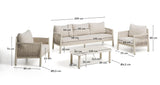 Ensemble ALERIA — Canapé 3 places, 2 fauteuils et 1 table basse