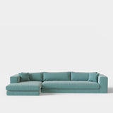 Canapé d'angle Bellechasse — Velours brut Eucalyptus