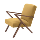 Fauteuil Retrostar - Velvet Line Premium — Walnut stain & Amber with piping