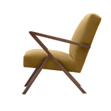 Fauteuil Retrostar - Velvet Line Premium — Walnut stain & Amber with piping