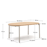 Table ronde extensible MONTUIRI — Chêne et acier gris