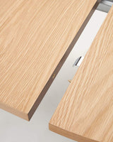 Table ronde extensible MONTUIRI — Chêne et acier gris