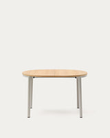 Table ronde extensible MONTUIRI — Chêne et acier gris