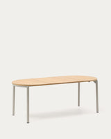 Table ronde extensible MONTUIRI — Chêne et acier gris