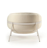 Fauteuil Blop — bouclê snow, ivory lacquered metal feet