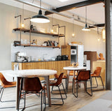Table de diner en marbre Flex — dining table: estremoz marble top, beech 056-3 solid wood feet, black lacquered metal fittings