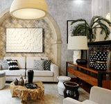 Console Iron — natural walnut and plated polished brass feet