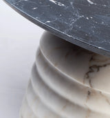 Table d'appoint Jean 52 — side table: estremoz marble base, nero maquina marble middle part and top