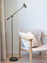 Lampadaire CATO — Vert forêt brillant / noir mat à intensité variable