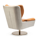 Fauteuil rotatif Closer — seta coio leather seat, wire 03 back, rotative base in plated brass