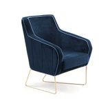 Fauteuil Croix — barcelona prussian, polished brass feet