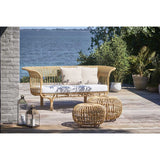 Canapé BELLADONNA - outdoor — Naturel - coussin blanc