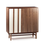 Cabinet Go — natural walnut and ivory lacquered mdf