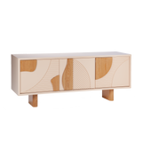 Buffet Olga — nude lacquered mdf structure, natural oak feet and handles