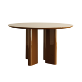 Table de diner JOE ronde — Laqué caramel