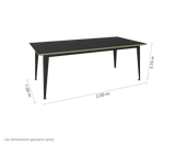 Table Don rallonge 150x90cm — Hêtre teinté & Epoxy