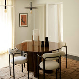 Table de diner JOE ronde — Laqué caramel