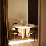 Table de diner JOE ronde — Laqué crème