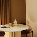 Table de diner JOE ronde — Laqué crème