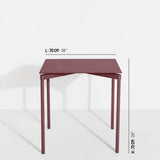 Table de diner Fromme - carrée — Rouge-brun