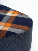 Pouf Aia — Harris Tweed Bleu & Orange