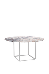 Table de diner Florence — White Viola Marble w. White Frame