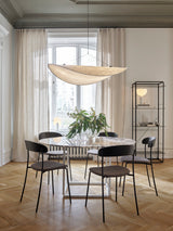 Table de diner Florence — White Carrera Marble w. White Frame