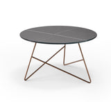 Table basse Ermione en marbre 65cm — Noir & Marron