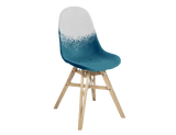 Chaise Gravêne 5.5 en bois — Bleu & Gris