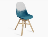 Chaise Gravêne 5.5 en bois — Bleu & Gris
