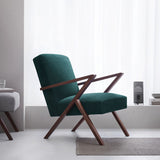 Fauteuil Retrostar - Velvet Line — Walnut stain & Hunter Green