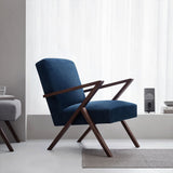 Fauteuil Retrostar - Velvet Line — Walnut stain & Navy Blue