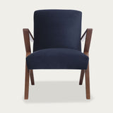 Fauteuil Retrostar - Velvet Line — Walnut stain & Navy Blue
